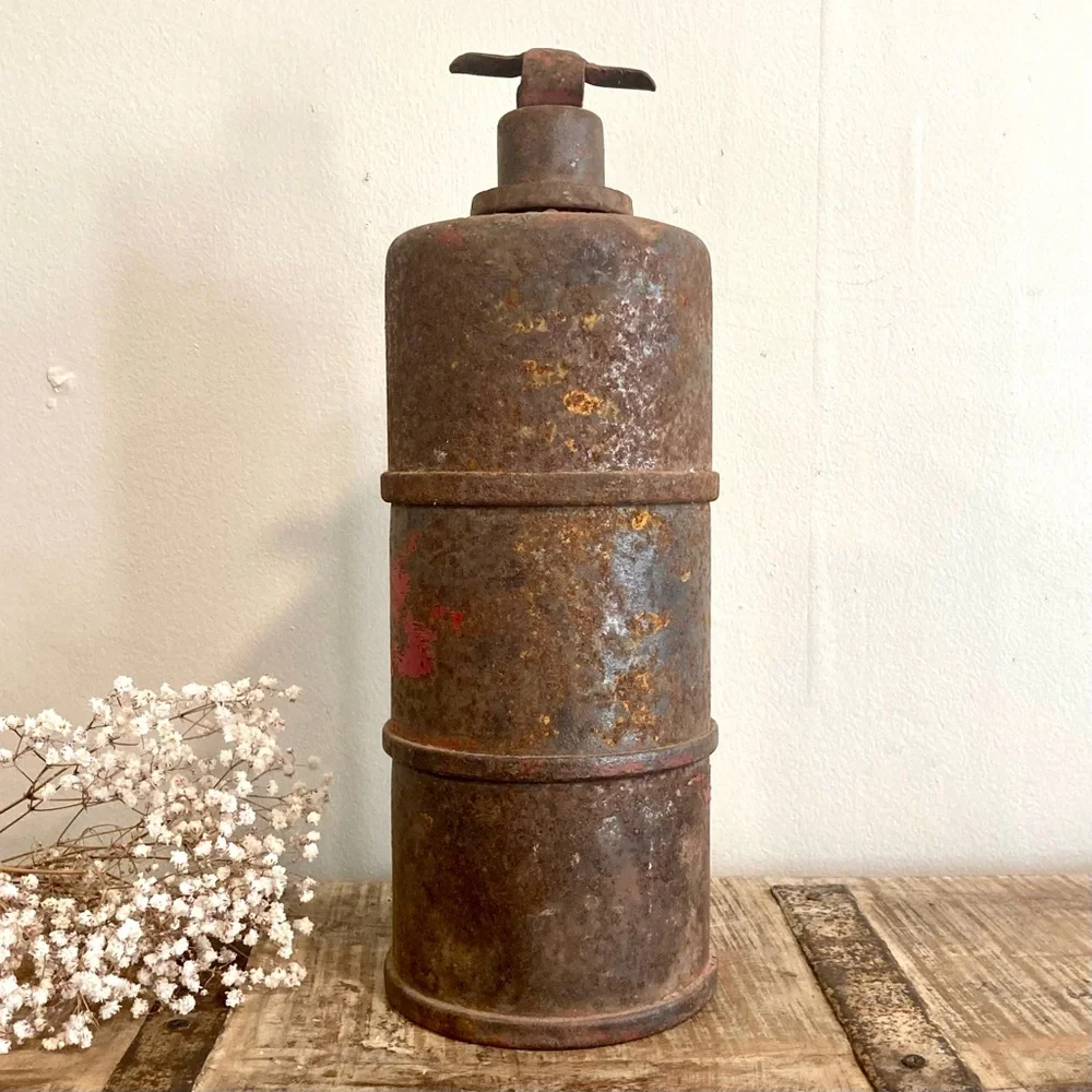 3 Vintage Bolser Corporation Roadside Flares Rusty Metal Decor Stackable